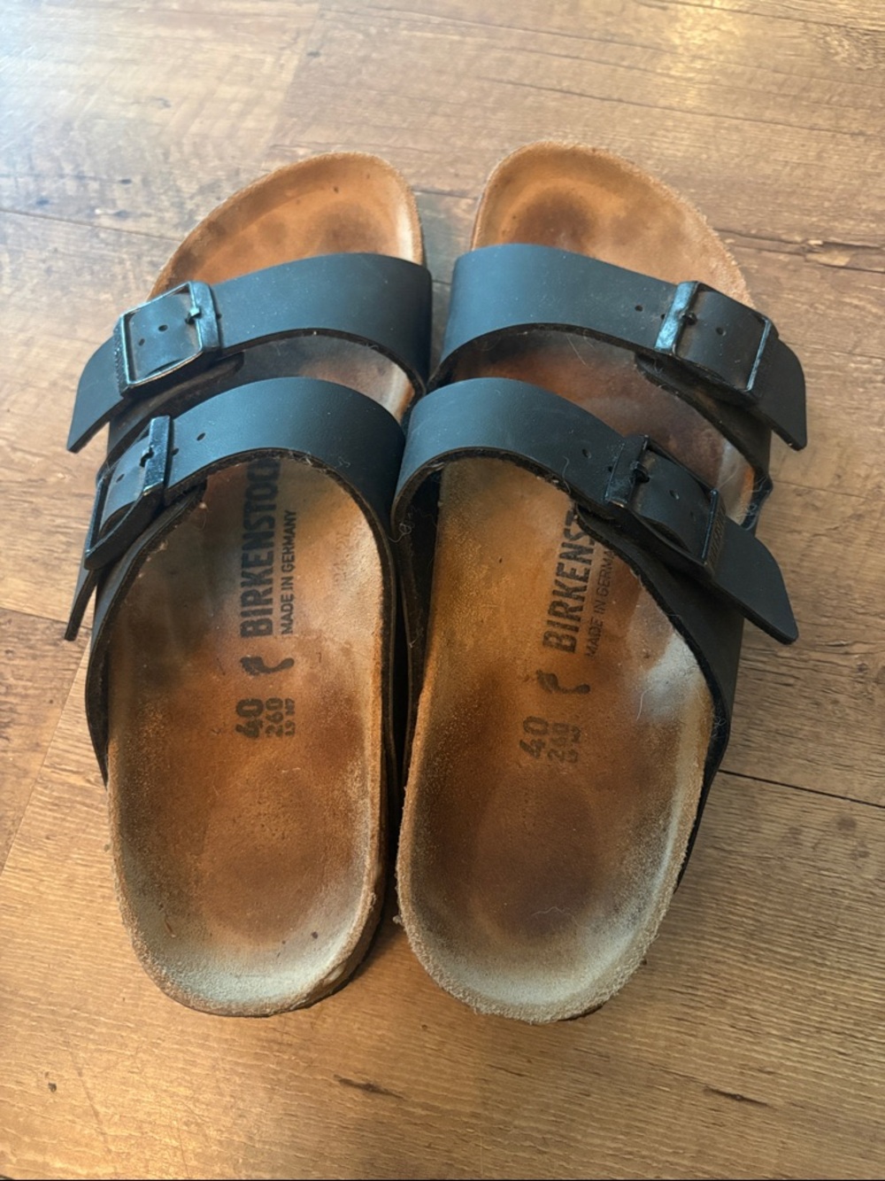 Birkenstock Arizona Black Double Buckle Leather Sandals